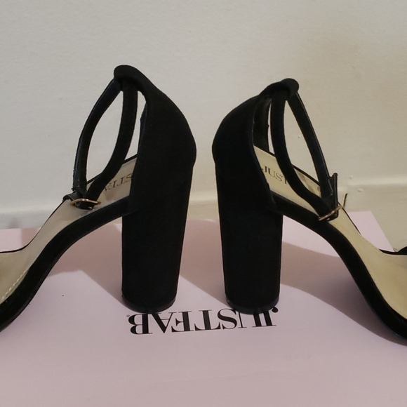 HOST PICK Black Suede JustFab Elena Heels - Picture 3 of 6